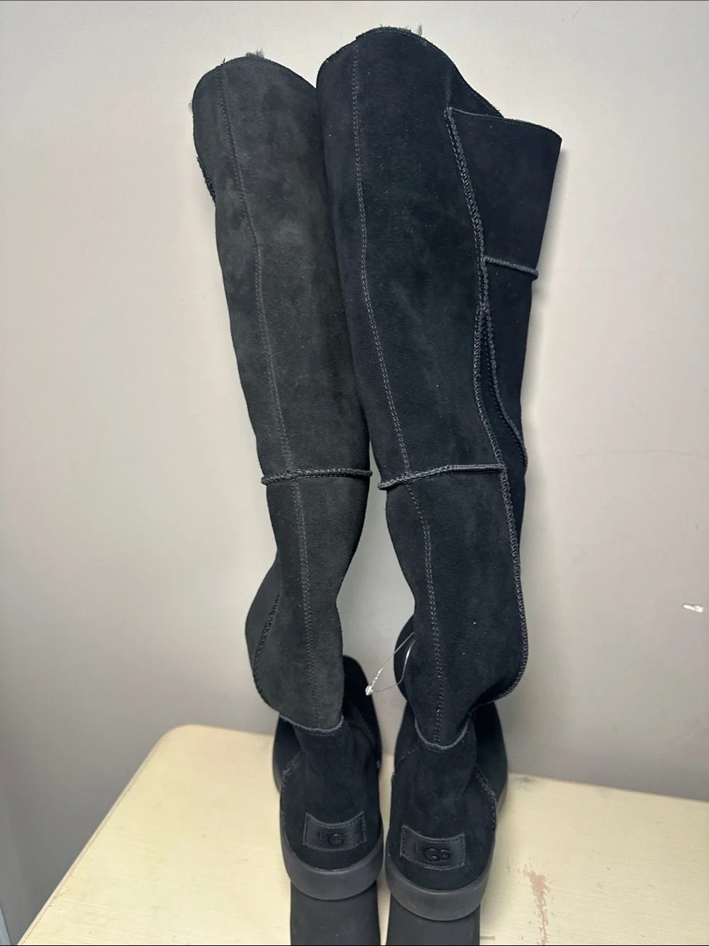 Uggs New heights Women's Black Suede leather over the Knee-High Platform Boots